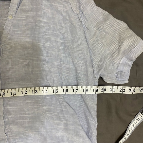 Zara womens button down short sleeve lightweight thin linen striped beachy xs - Picture 6 of 9